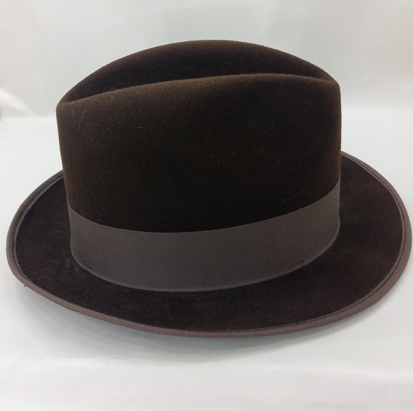 Vintage Wool Fedora Hat Feather Wings Headwear President - Picture 9 of 11